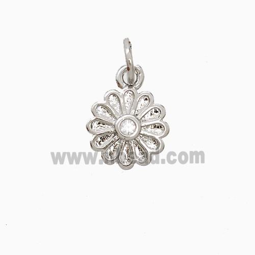 Copper Pendant Pave Zircon, Gold Plated