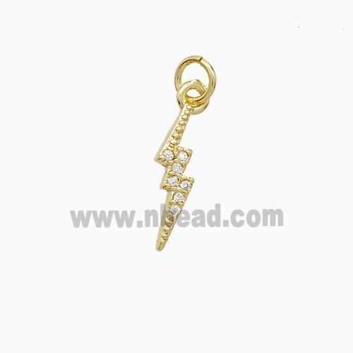 Copper Pendant Pave Zircon, Gold Plated