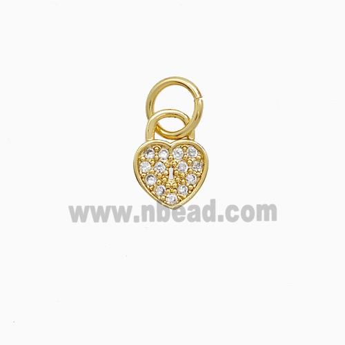 Copper Pendant Pave Zircon, Gold Plated