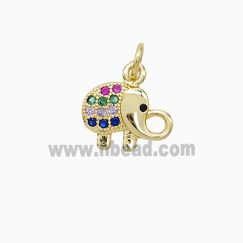 Copper Pendant Pave Zircon, Gold Plated