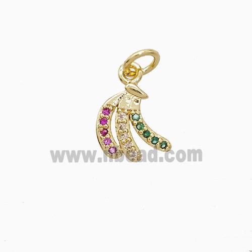 Copper Pendant Pave Zircon, Gold Plated