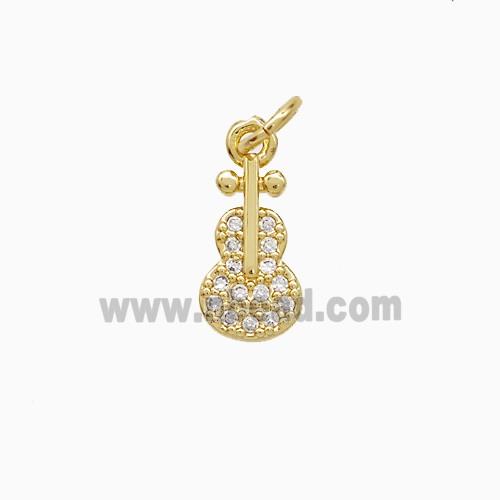 Copper Pendant Pave Zircon, Gold Plated