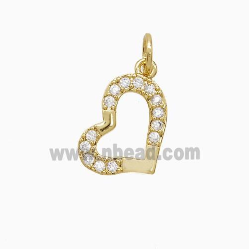 Copper Pendant Pave Zircon, Gold Plated