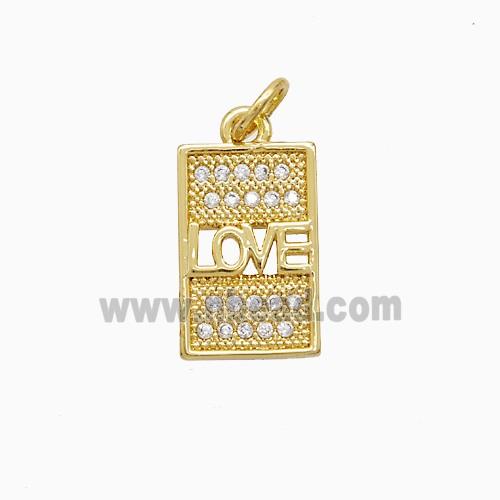 Copper Pendant Pave Zircon, Gold Plated