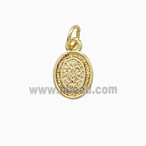 Copper Pendant Pave Zircon, Gold Plated