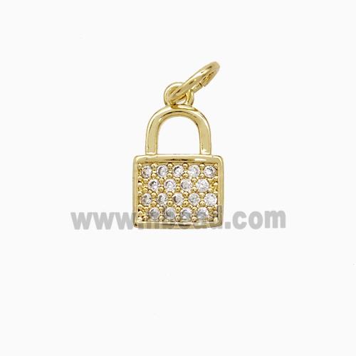 Copper Pendant Pave Zircon, Gold Plated