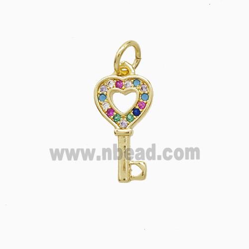Copper Pendant Pave Zircon, Gold Plated