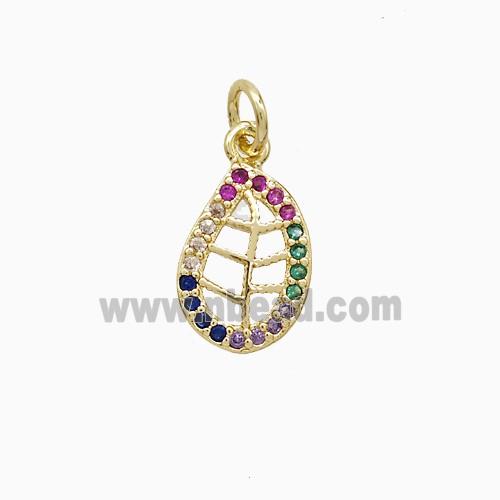 Copper Pendant Pave Zircon, Gold Plated