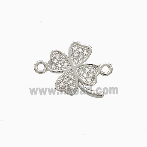 Copper Connector Pave Zircon, Gold Plated