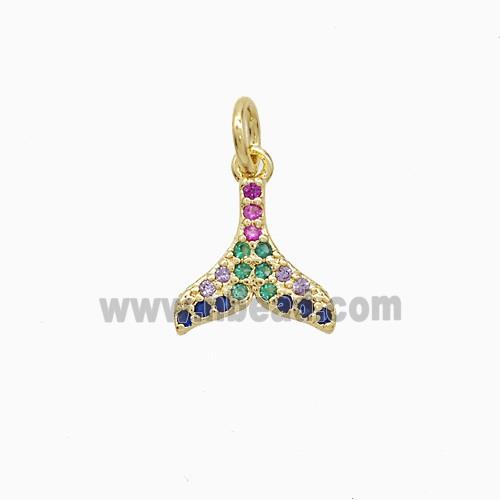 Copper Pendant Pave Zircon, Gold Plated