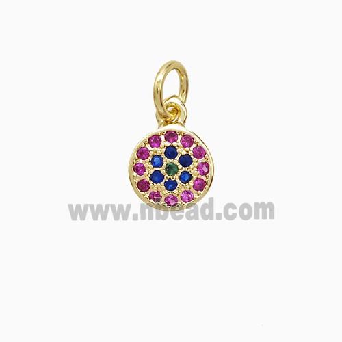 Copper Pendant Pave Zircon, Gold Plated