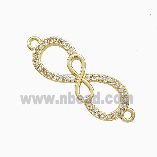 Copper Infinity Connector Pave Zirconia 18K Gold Plated