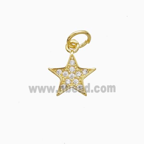 Copper Pendant Pave Zircon, Gold Plated