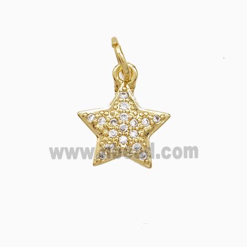 Copper Pendant Pave Zircon, Gold Plated