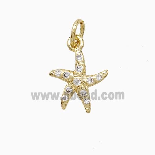 Copper Pendant Pave Zircon, Gold Plated