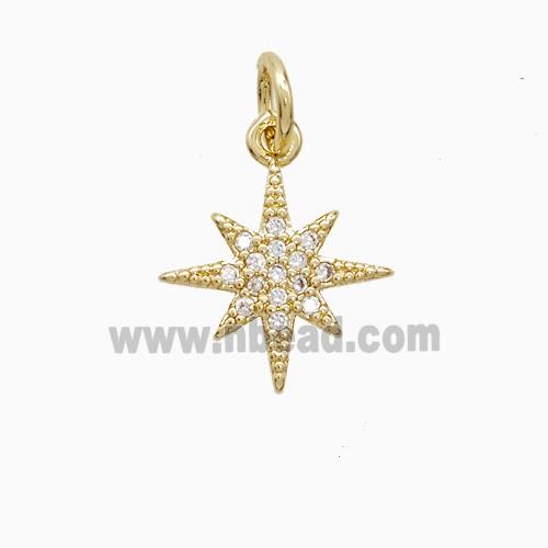 Copper Pendant Pave Zircon, Gold Plated