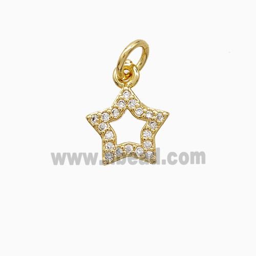 Copper Pendant Pave Zircon, Gold Plated