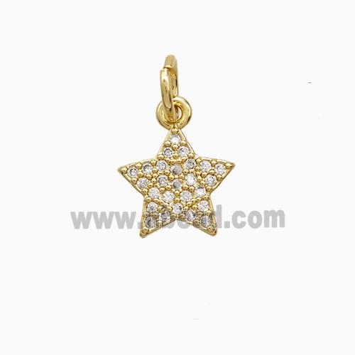 Copper Pendant Pave Zircon, Gold Plated
