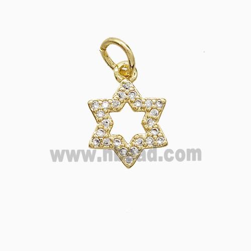 Copper Pendant Pave Zircon, Gold Plated