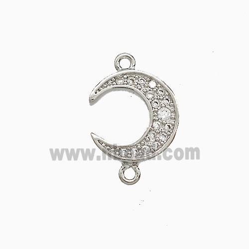 Copper Connector Pave Zircon, Gold Plated