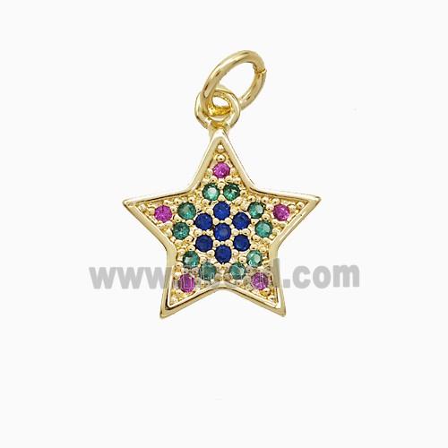 Copper Pendant Pave Zircon, Gold Plated