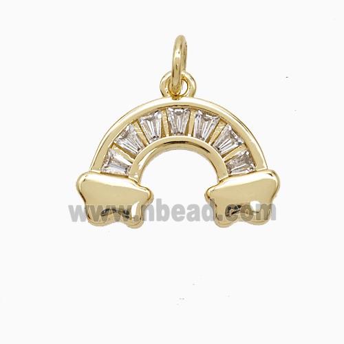 Copper Pendant Pave Zircon, Gold Plated