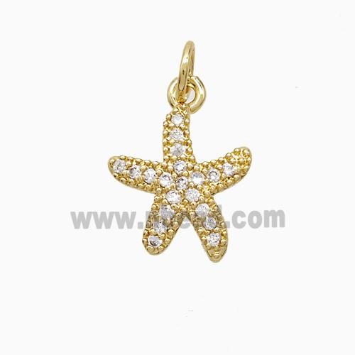 Copper Pendant Pave Zircon, Gold Plated