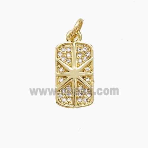 Copper Pendant Pave Zircon, Gold Plated