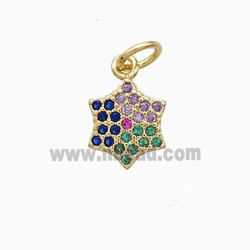 Copper Pendant Pave Zircon, Gold Plated