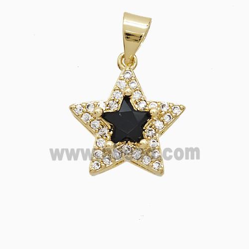 Copper Pendant Pave Zircon, Gold Plated
