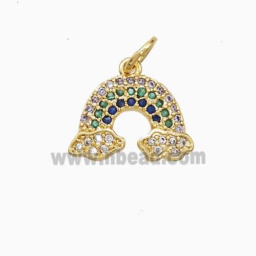 Copper Pendant Pave Zircon, Gold Plated