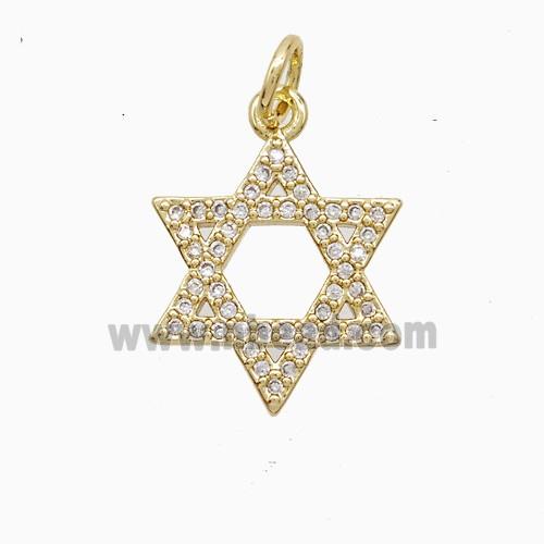 Copper Pendant Pave Zircon, Gold Plated