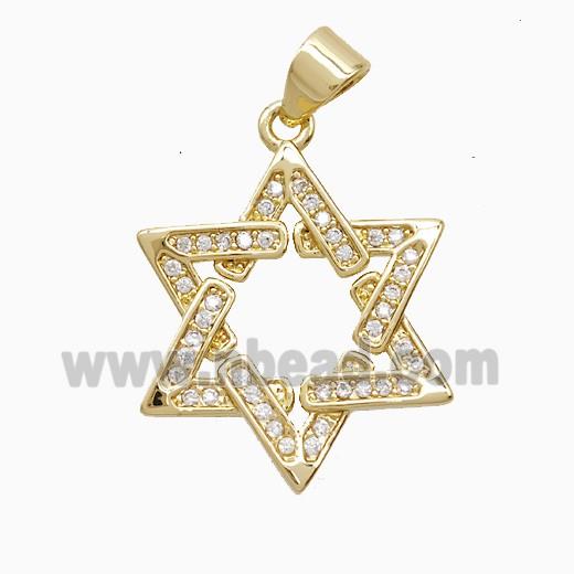 Copper Pendant Pave Zircon, Gold Plated