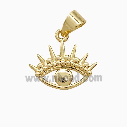 Copper Pendant Pave Zircon, Gold Plated
