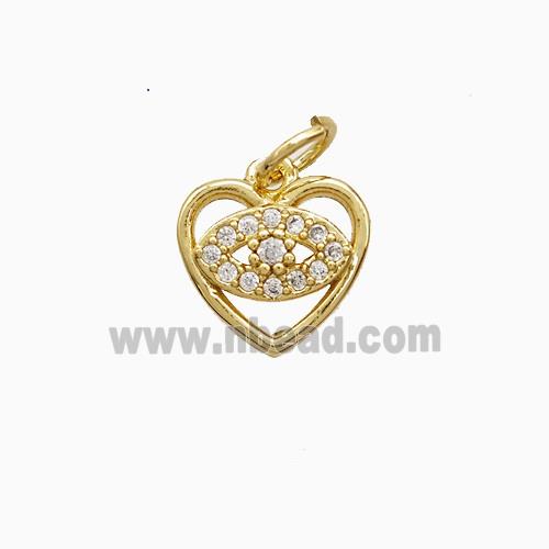 Copper Pendant Pave Zircon, Gold Plated