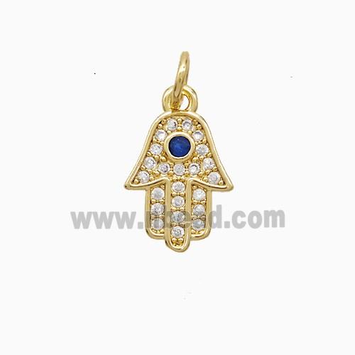 Copper Pendant Pave Zircon, Gold Plated