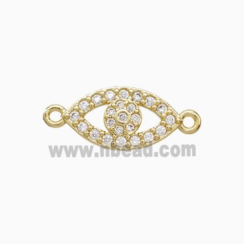 Copper Connector Pave Zircon, Gold Plated