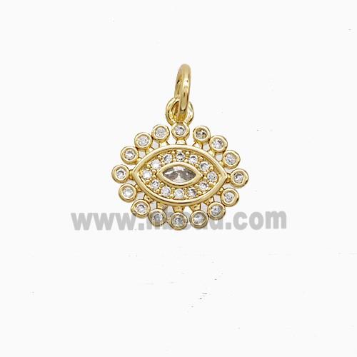 Copper Pendant Pave Zircon, Gold Plated