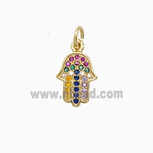 Copper Pendant Pave Zircon, Gold Plated
