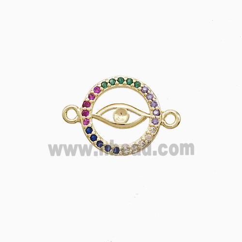 Copper Connector Pave Zircon, Gold Plated