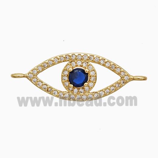 Copper Connector Pave Zircon, Gold Plated