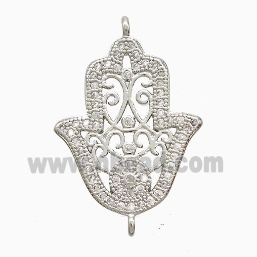 Copper Connector Pave Zircon, Gold Plated