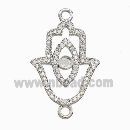Copper Connector Pave Zircon, Gold Plated