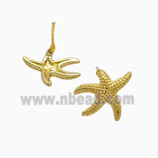 Copper Earring Pave Zircon, Gold Plated