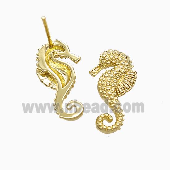 Copper Earring Pave Zircon, Gold Plated