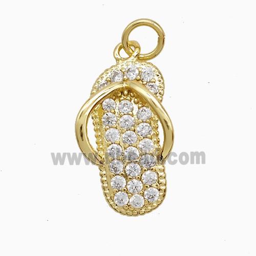 Copper Pendant Pave Zircon, Gold Plated
