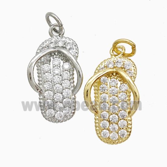 Copper Pendant Pave Zircon, Gold Plated