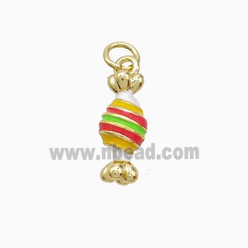 Copper Candy Pendant Multicolor Enamel Sweet Gold Plated
