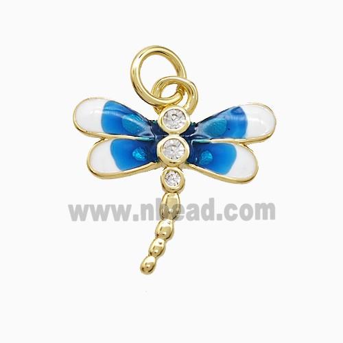 Enamel Copper Pendant, Gold Plated