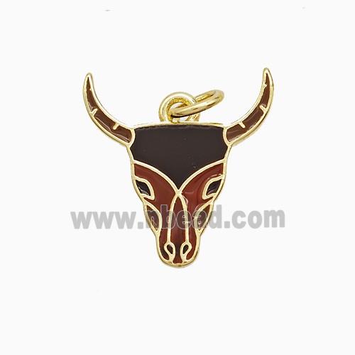 Enamel Copper Pendant, Gold Plated